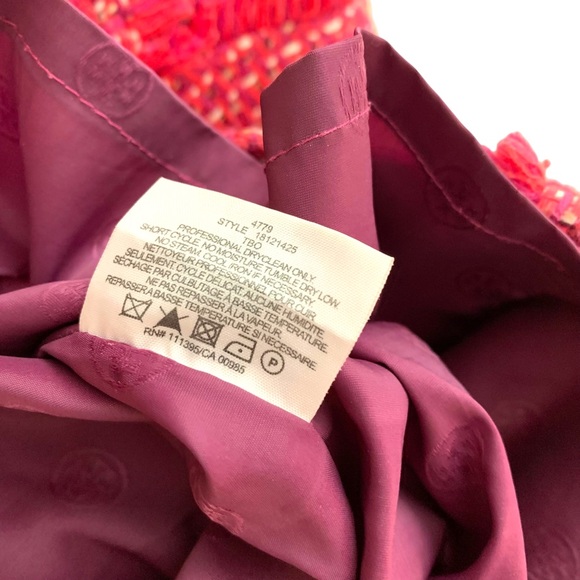 Tory Burch Women’s Petula Merlot Tweed Fringe Sleeveless Sheath Dress size 2 - Picture 9 of 12